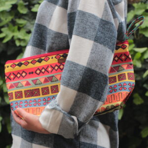 Bohem tarz etnik desenli clutch portföy çanta