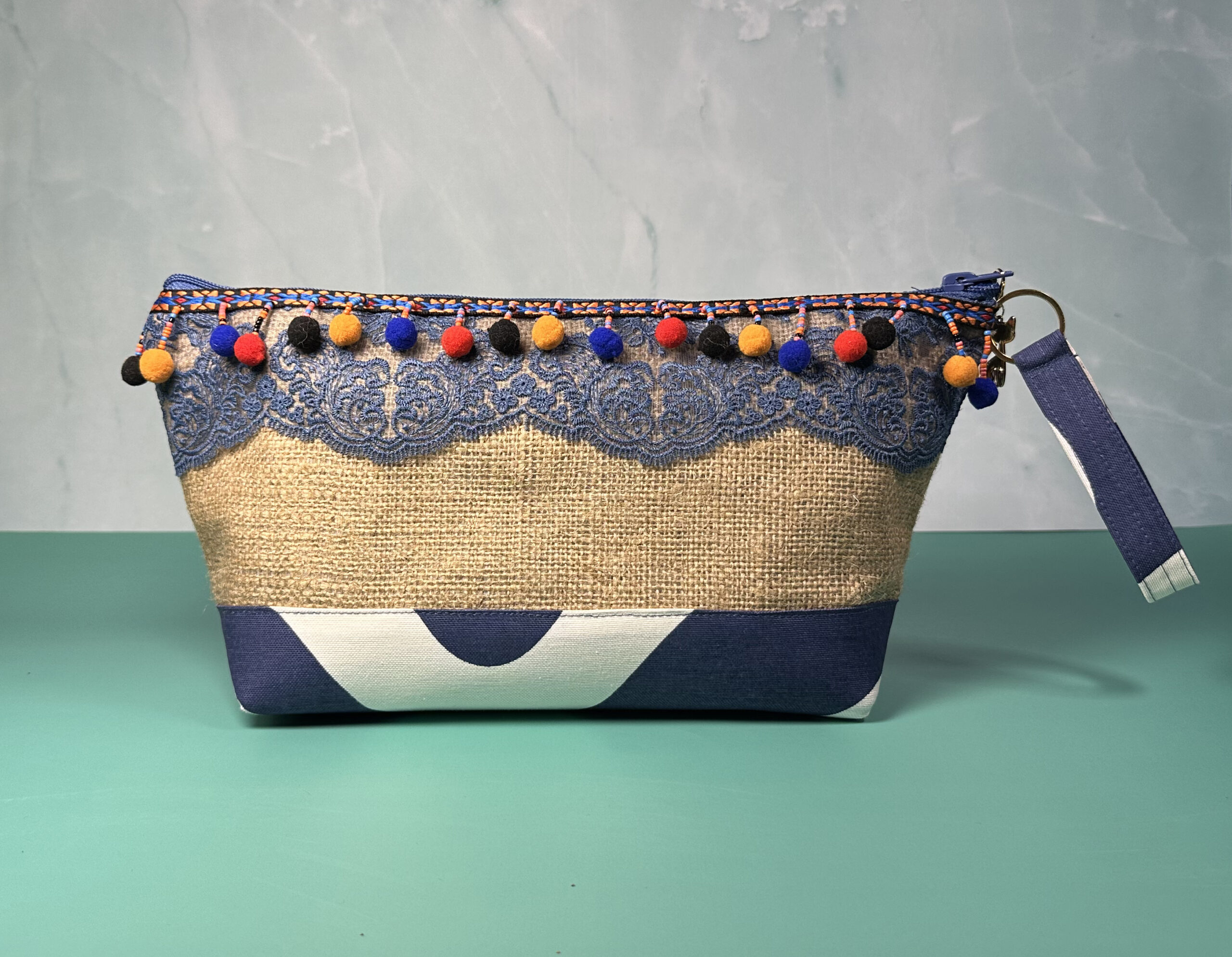 1070 - Jute Kumaş Clutch/Portföy Çanta - Görsel 11