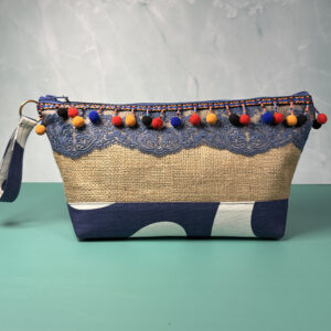 1070 - Jute Kumaş Clutch/Portföy Çanta